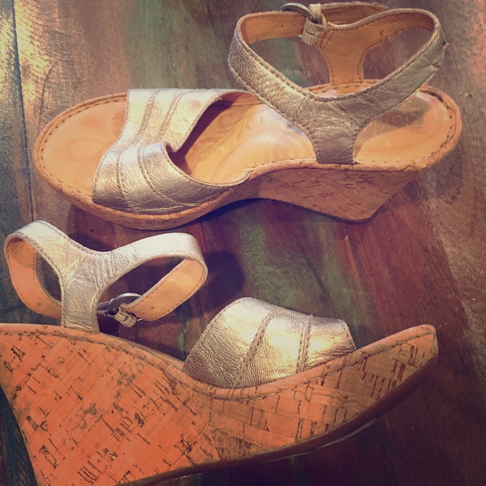 Silver Born Slingback Wedges